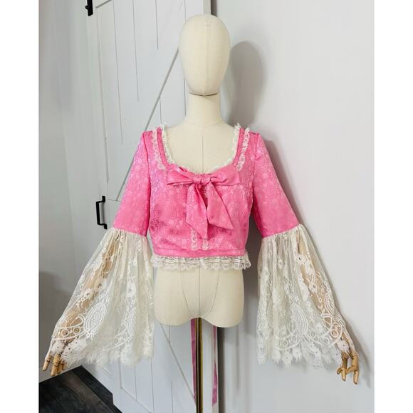 NWOT Sugar Thrillz Dolls Kill Size XL Marie Antoinette Princess Corset Top Pink - Picture 1 of 10